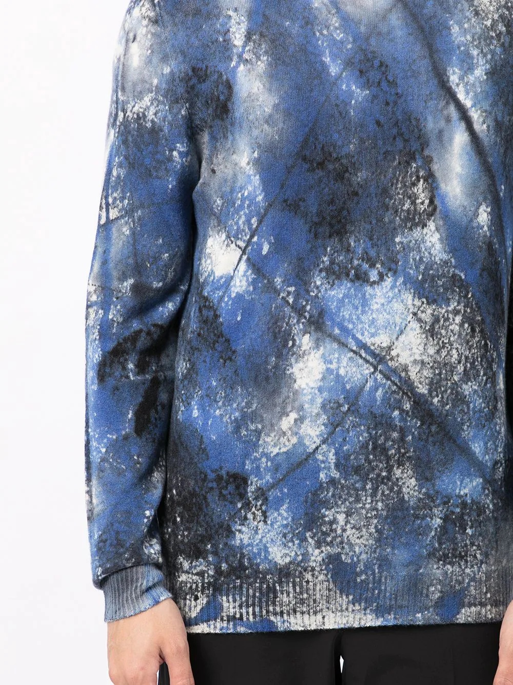 abstract print cashmere jumper - 5