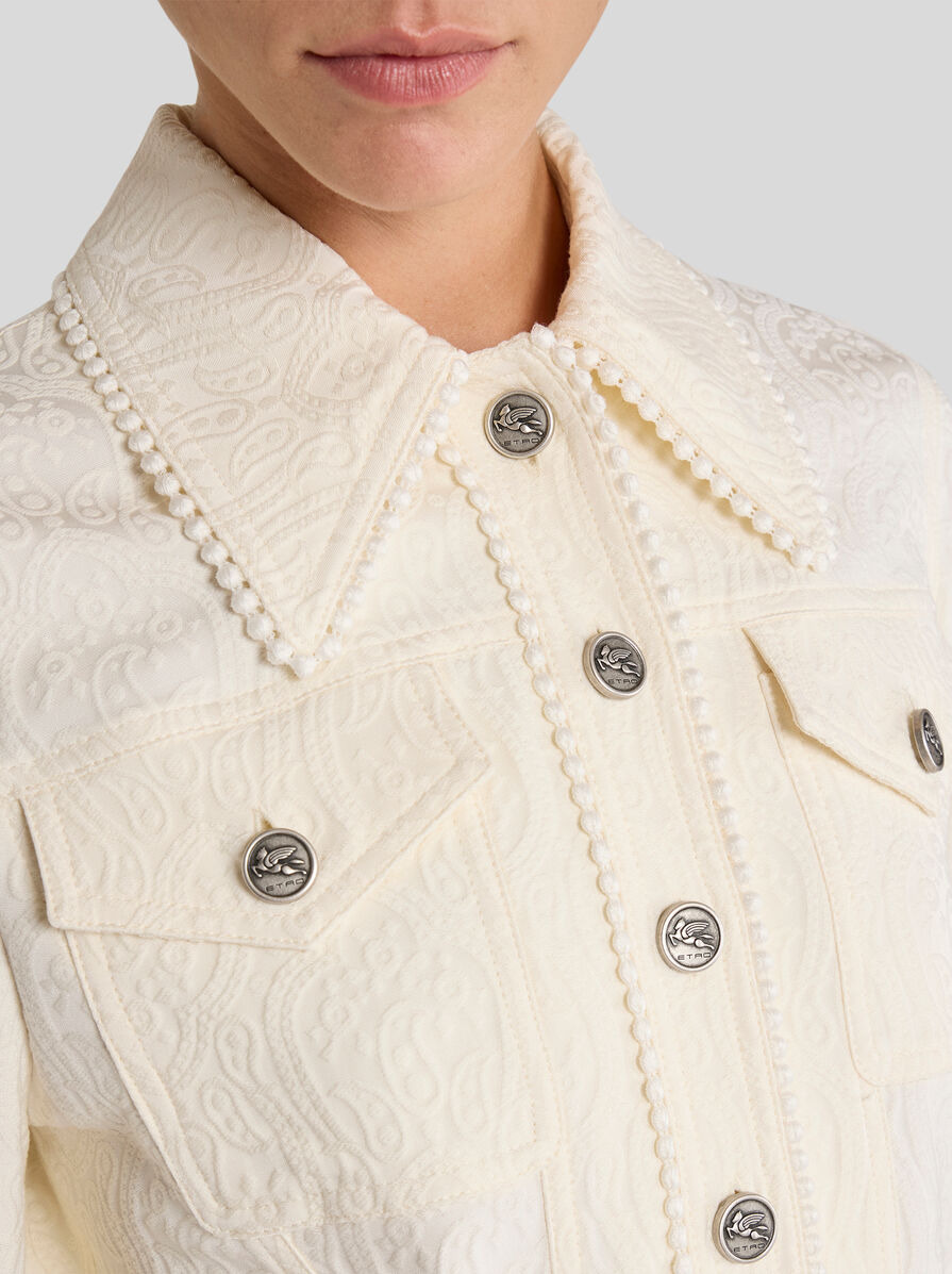CROPPED PAISLEY JACQUARD JACKET - 2