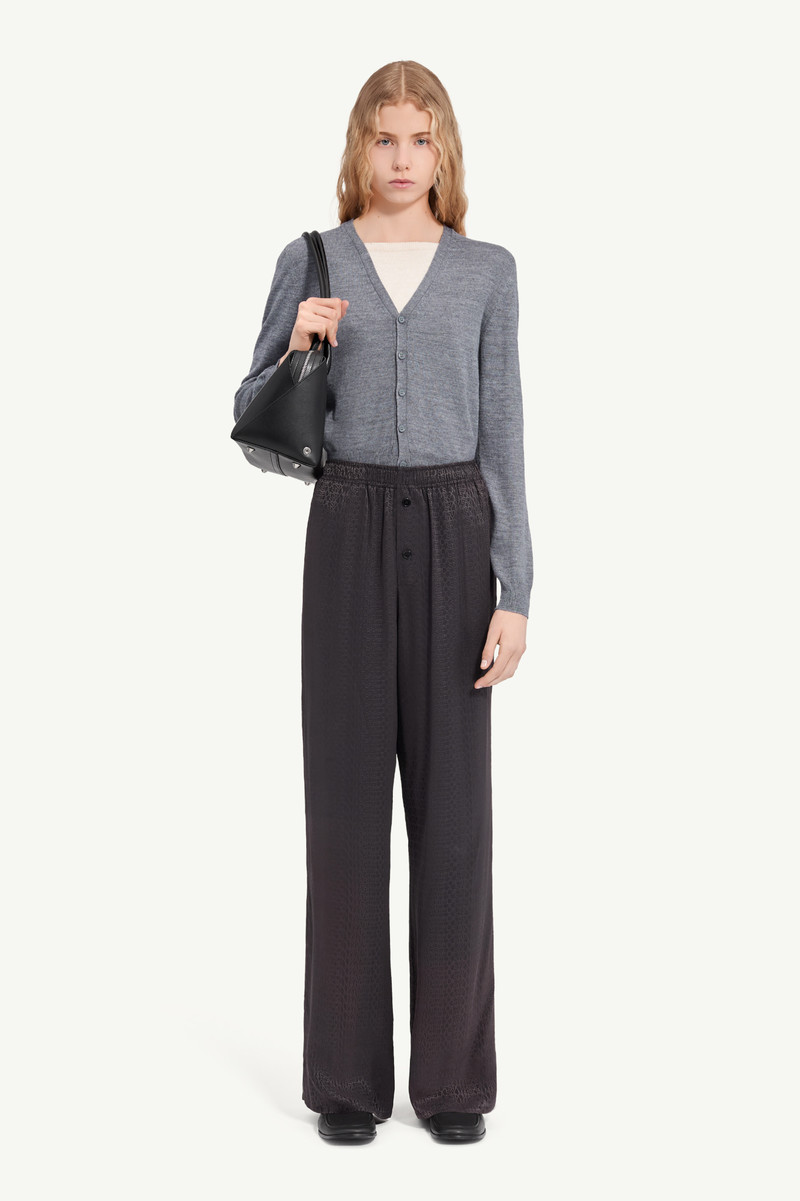 Viscose blend jacquard trousers 1