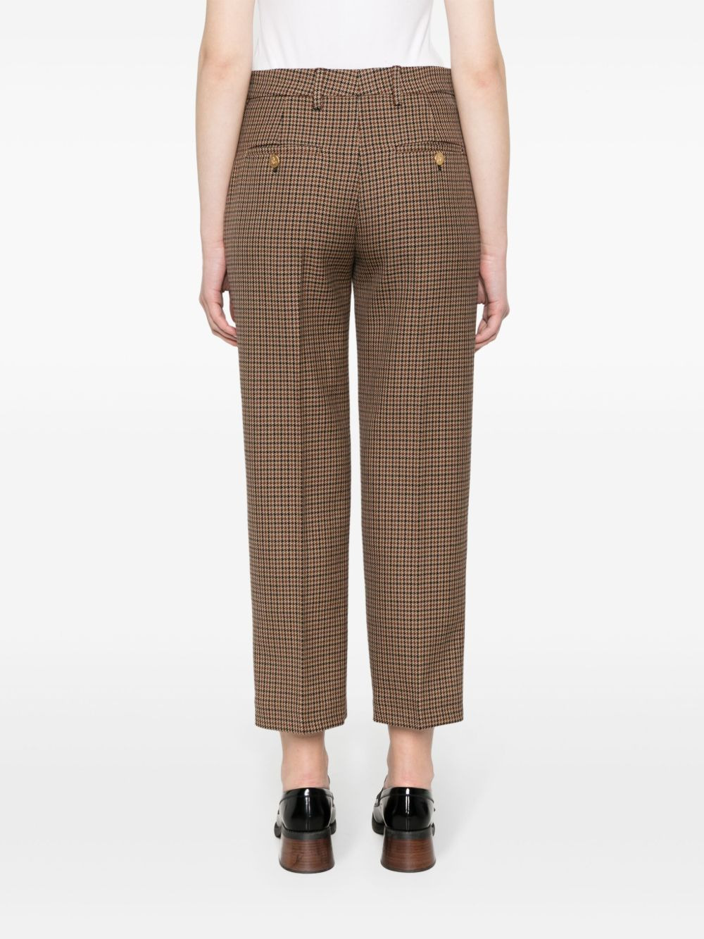 houndstooth-check wool trousers - 4