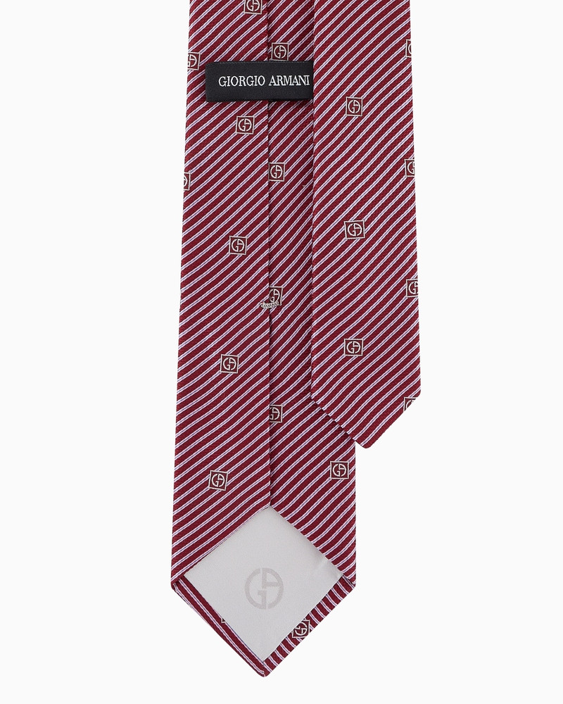 GIORGIO ARMANI PURE SILK TIE WITH JACQUARD STRIPES outlook