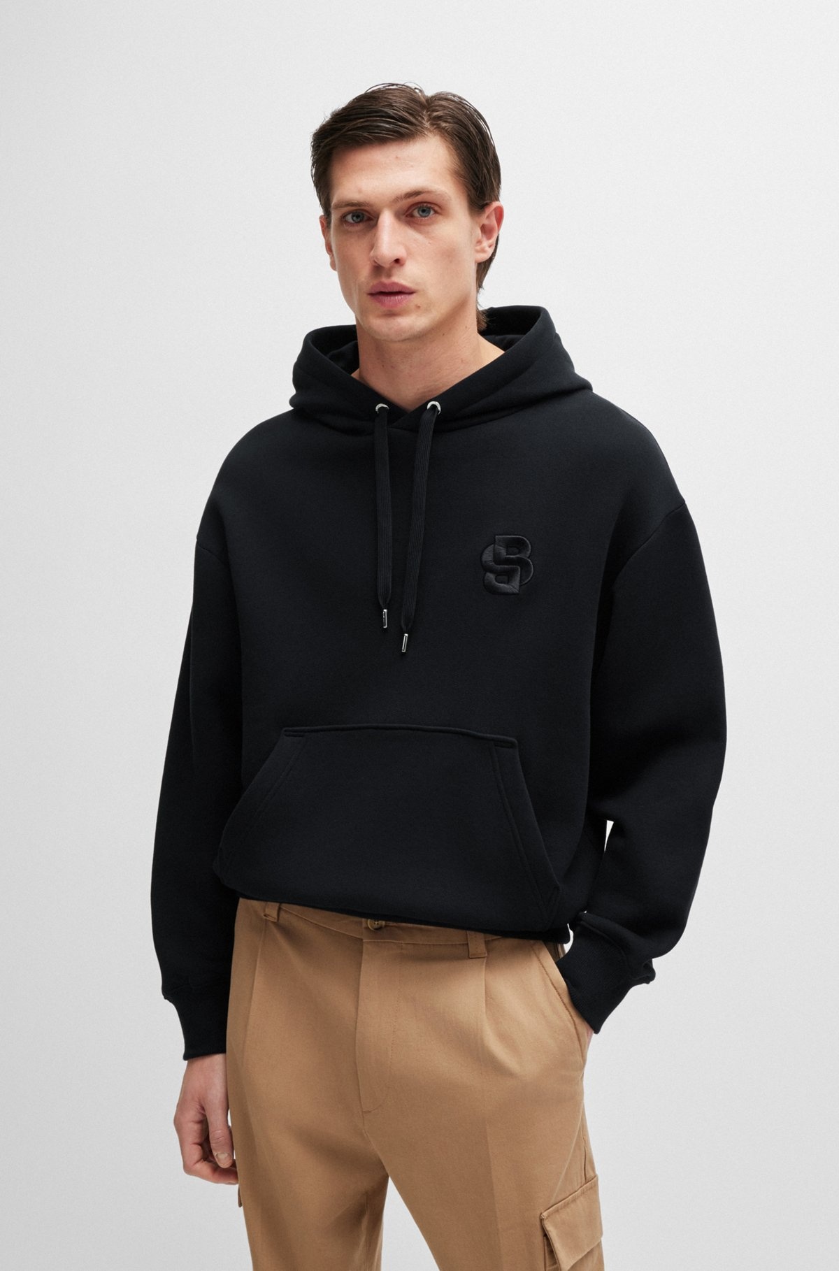 OVERSIZE-FIT HOODIE IN COTTON WITH DOUBLE B MONOGRAM - 2