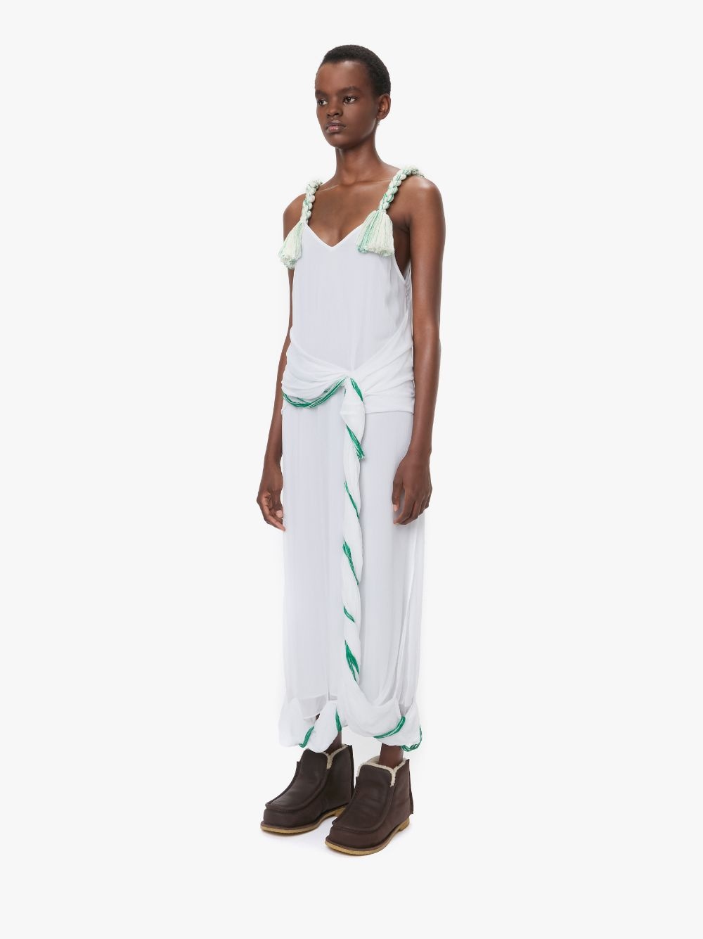 TASSEL STRAP TWISTED DRESS - 4