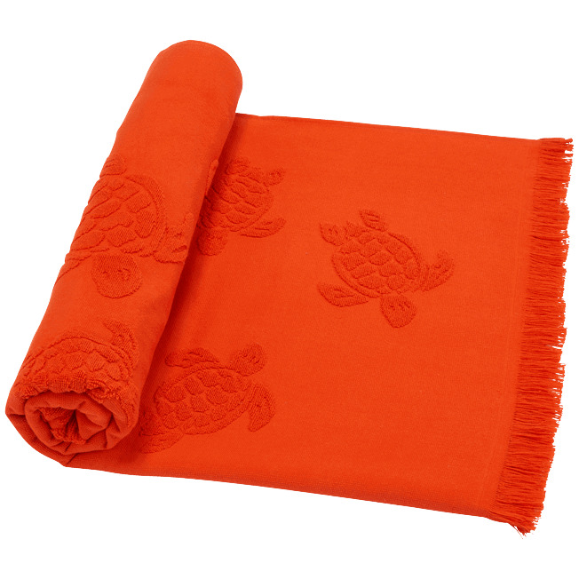 Beach Fouta in Organic Cotton Turtles Jacquard - 3