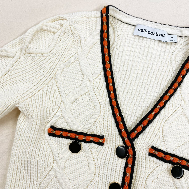 Cream Cable Knit Cropped Cardigan 4