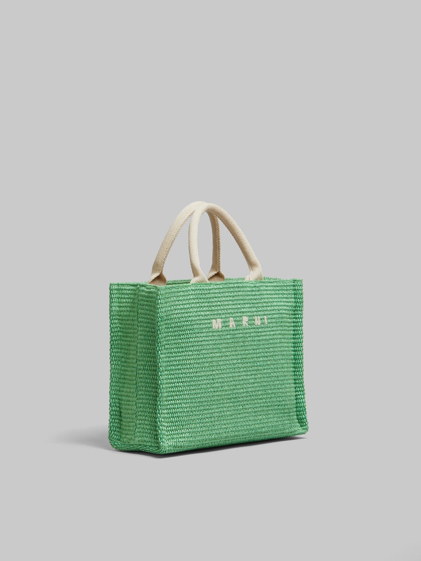 GREEN RAFFIA-EFFECT SMALL TOTE BAG - 5