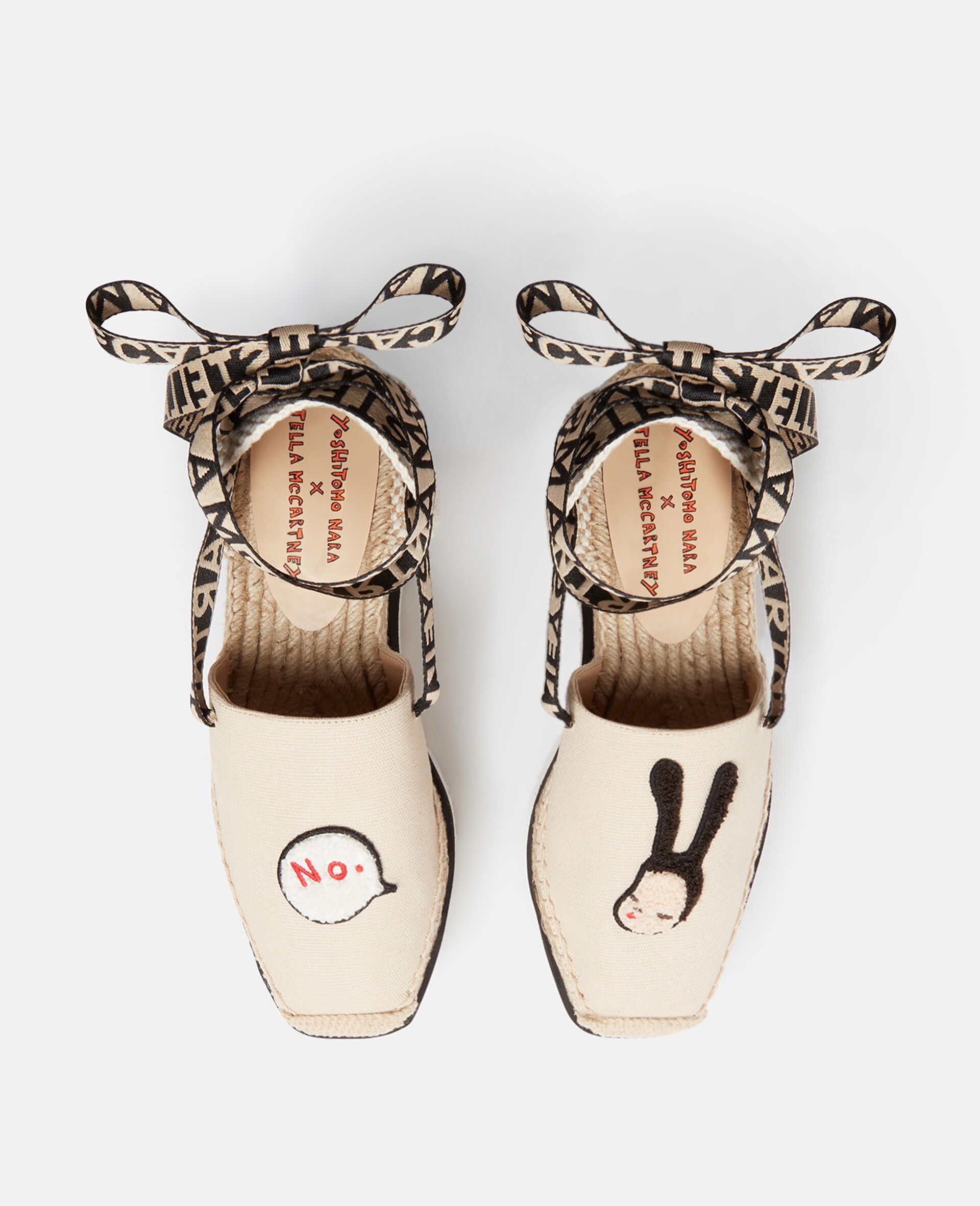 Gaia Little Black Bunny Embroidery Canvas Espadrilles - 4