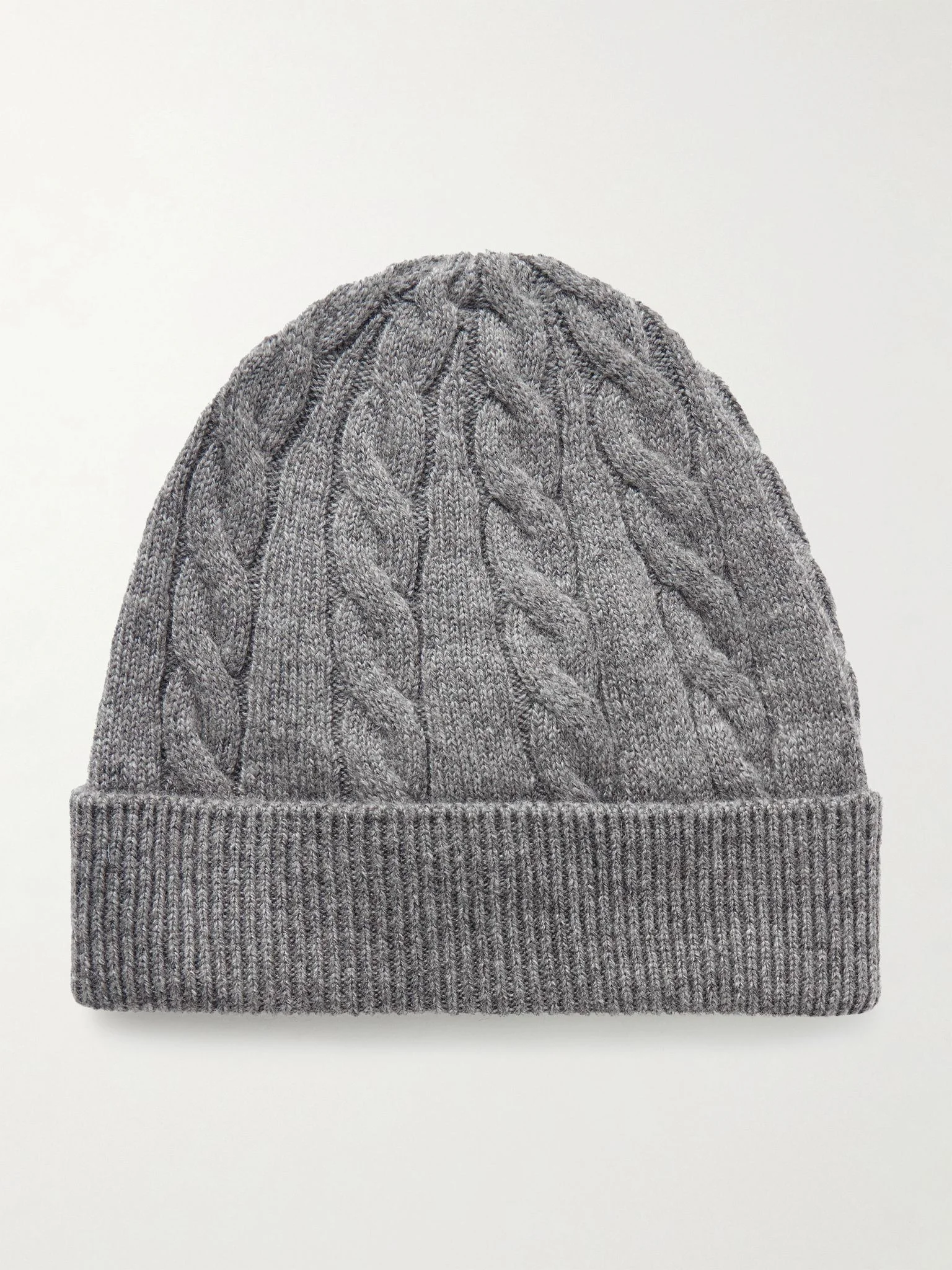 Cedar Cable-Knit Cashmere Beanie Gray - 1