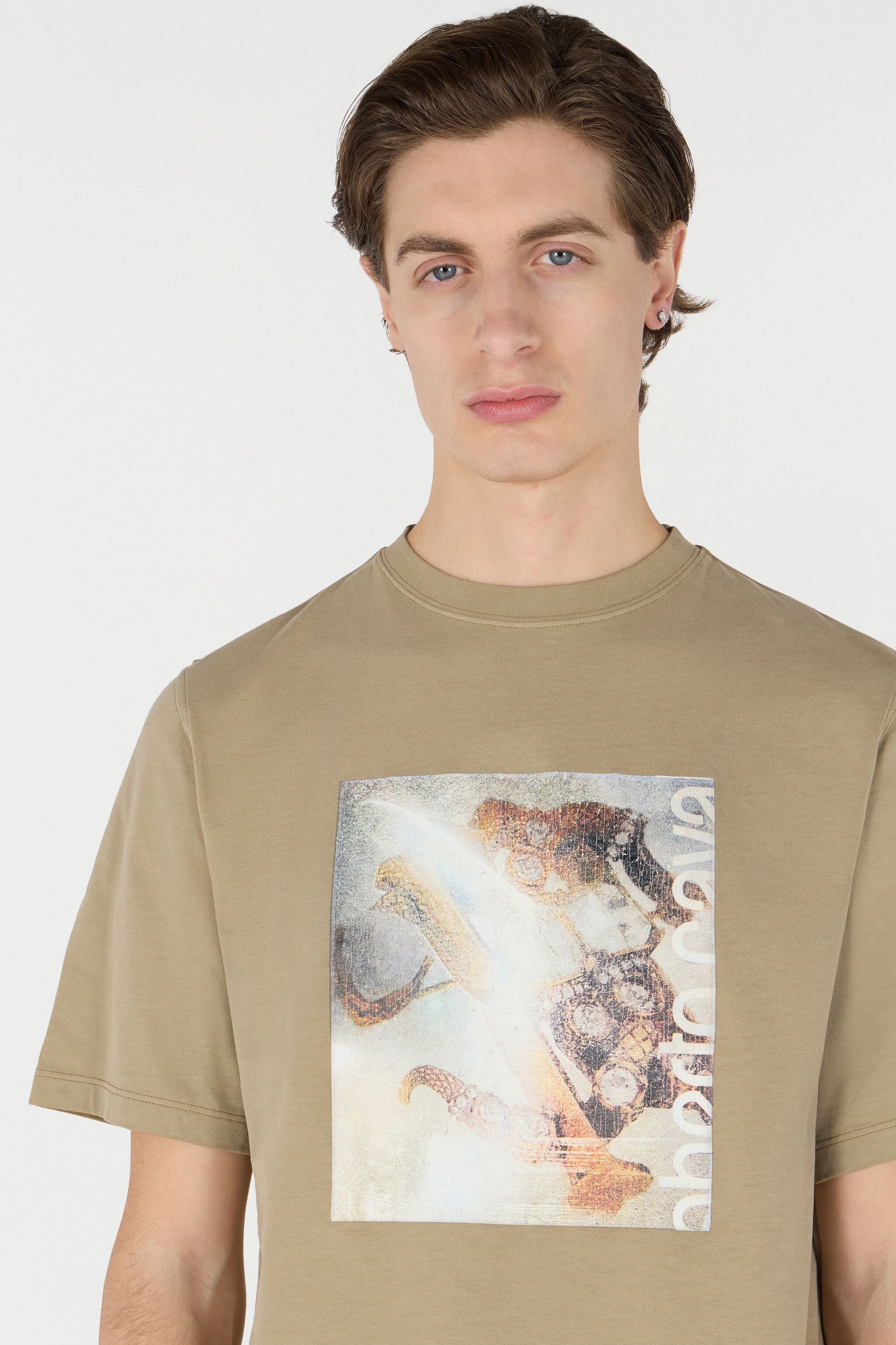 T-Shirt With Distressed-Effect Mirror Snake Monogram Print - 5