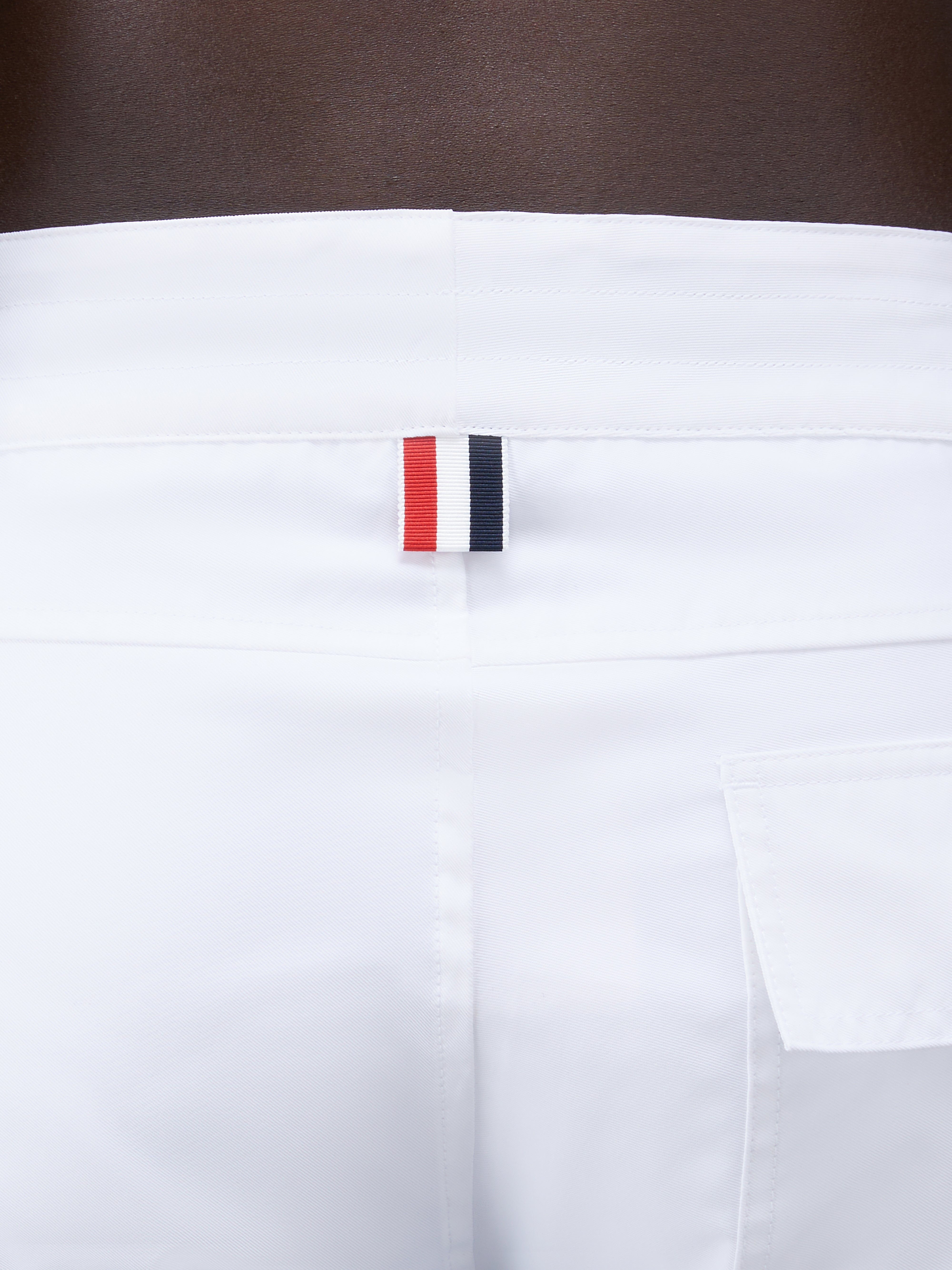 White Swim Tech 4-Bar Drawstring Waist Board Short - 6
