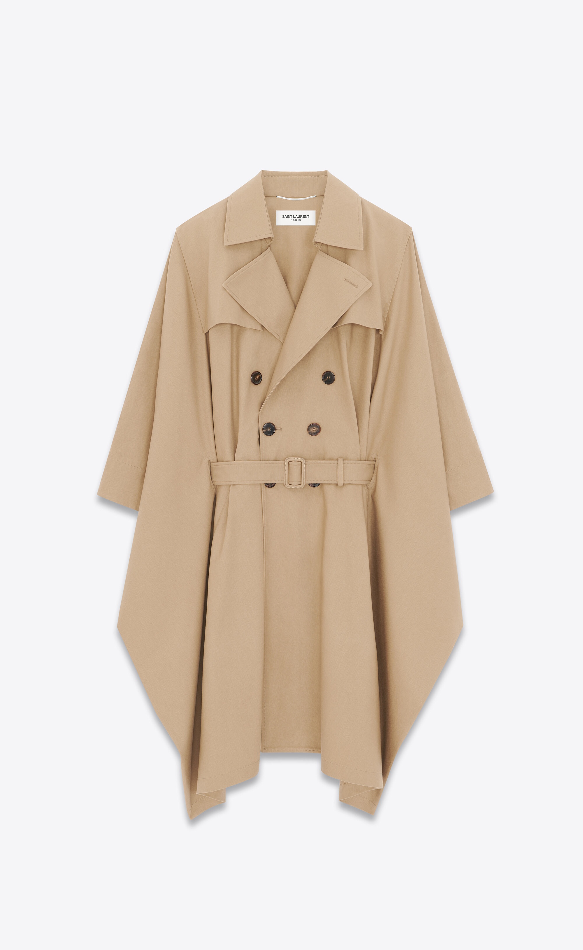 SAINT LAURENT kaftan trench coat in cotton | REVERSIBLE