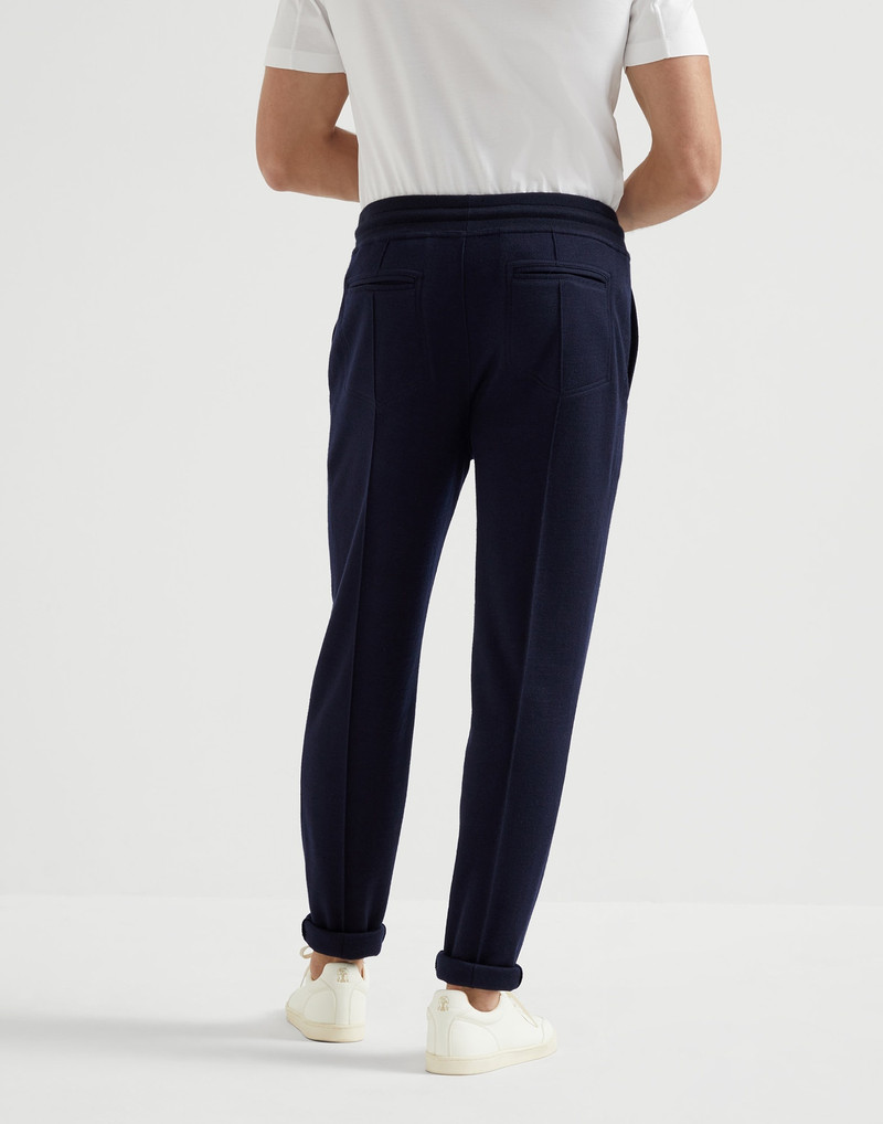 Brunello Cucinelli Cashmere and silk French terry trousers with Crête detail outlook