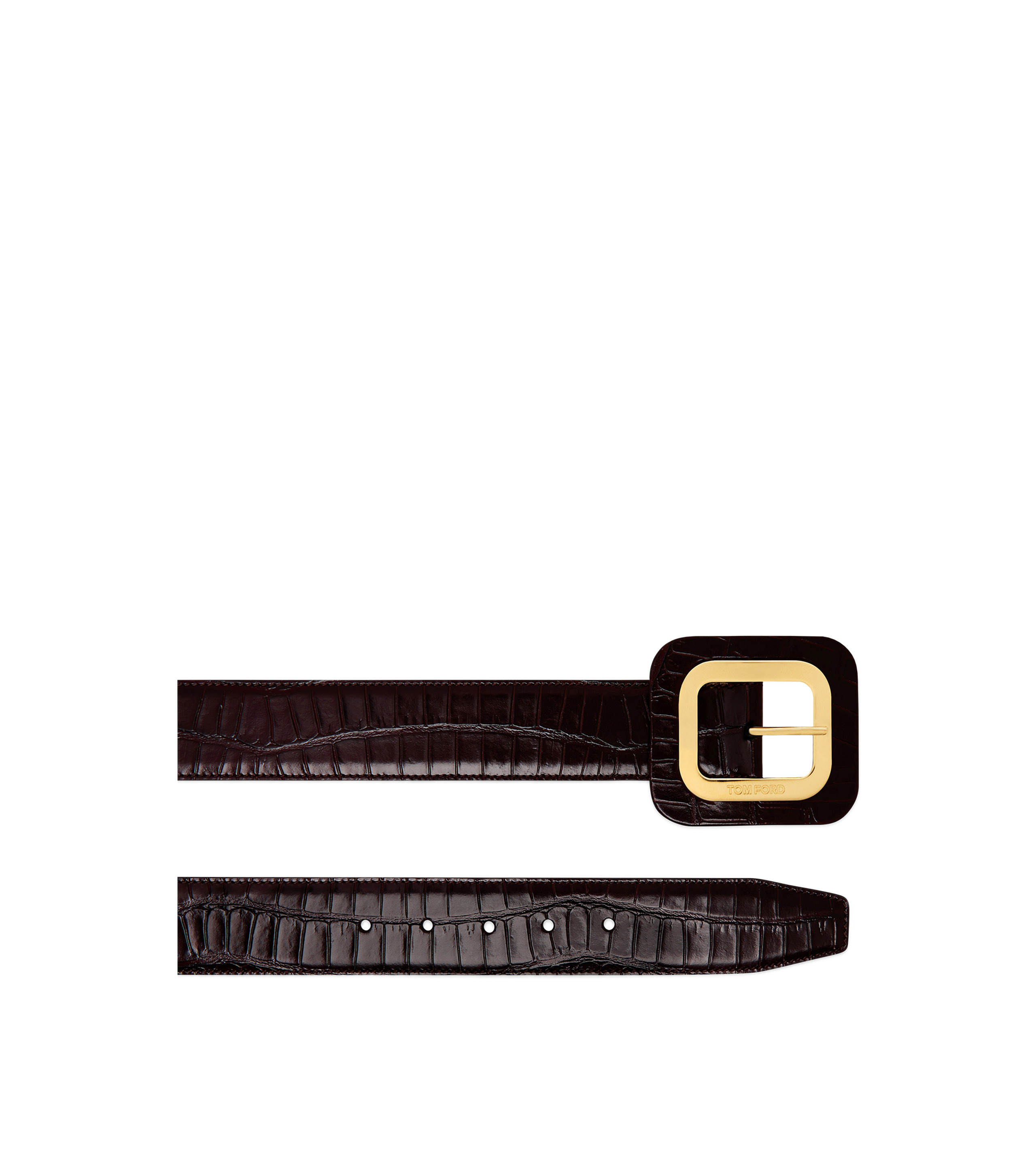 STAMPED CROCODILE LEATHER 40 MM FRAME  BELT - 2