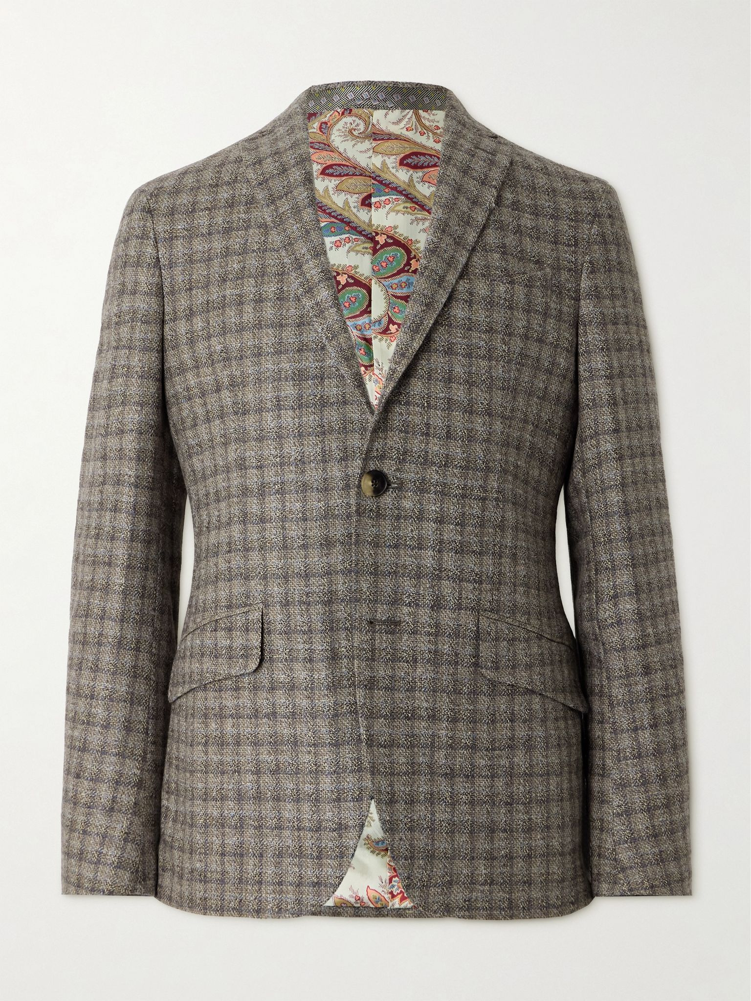 Roma Checked Wool, Linen and Cashmere-Blend Tweed Blazer Multi - 1