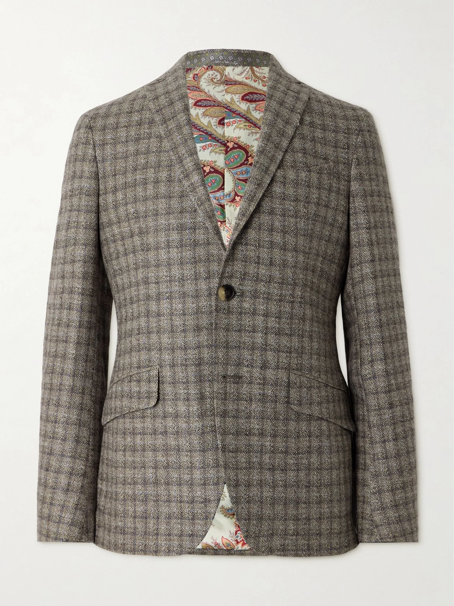 Roma Checked Wool, Linen and Cashmere-Blend Tweed Blazer Multi - 1