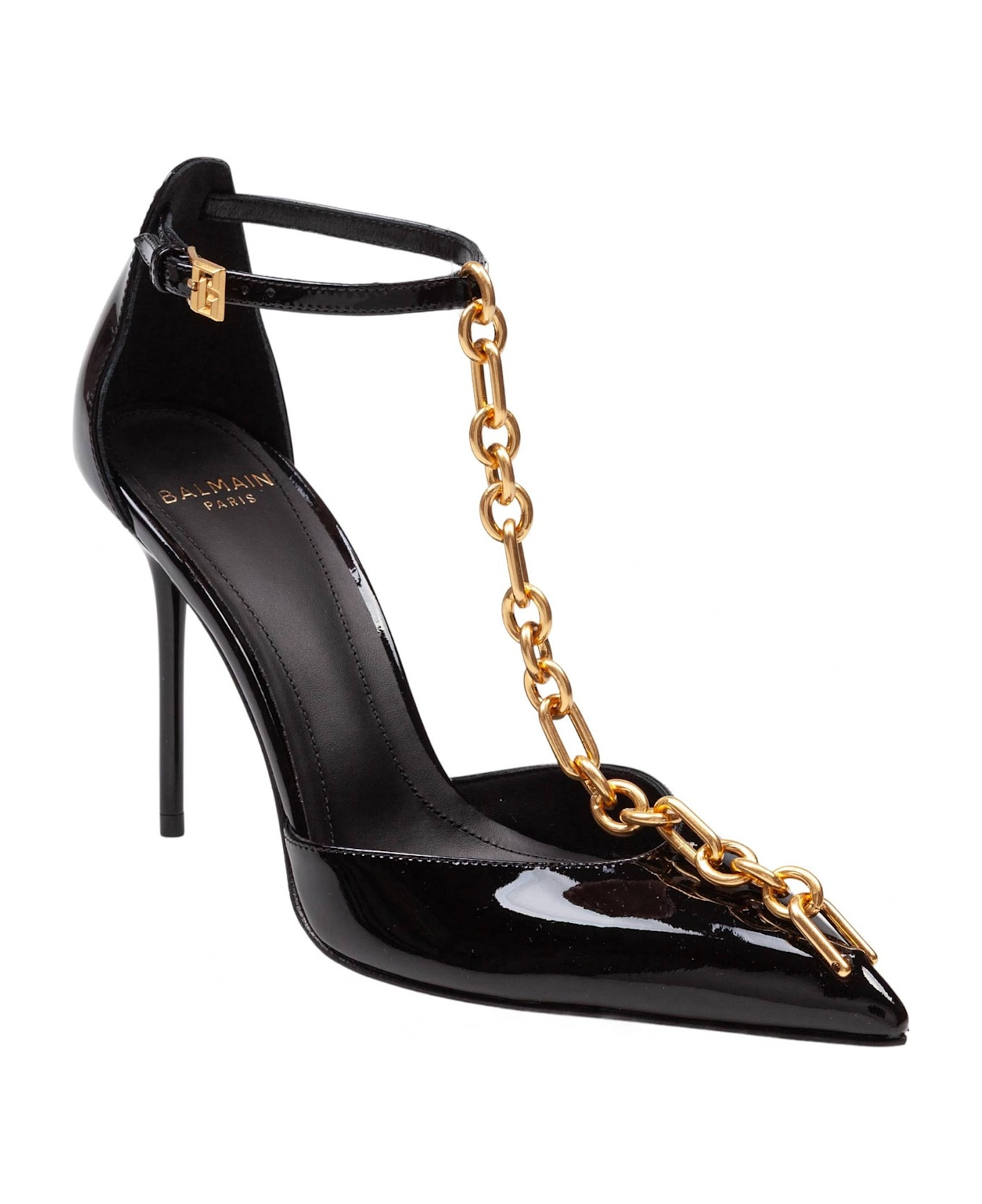 Balmain Sync Patent Leather Pumps, Black - 2