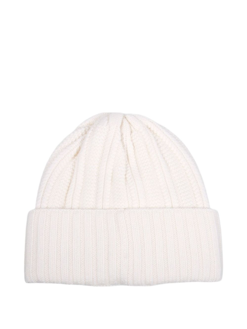 logo-patch ribbed beanie hat - 2