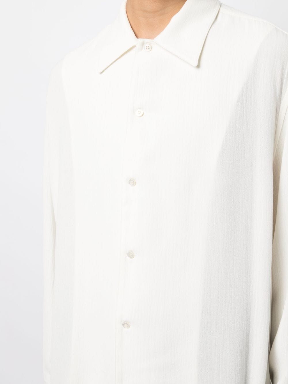long-sleeve straight-hem shirt - 5