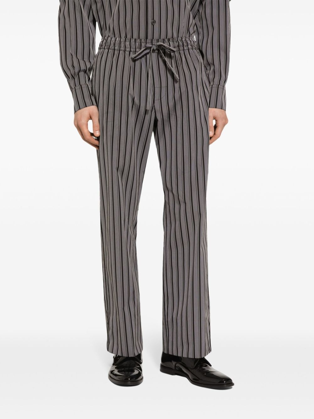 striped drawstring trousers - 3