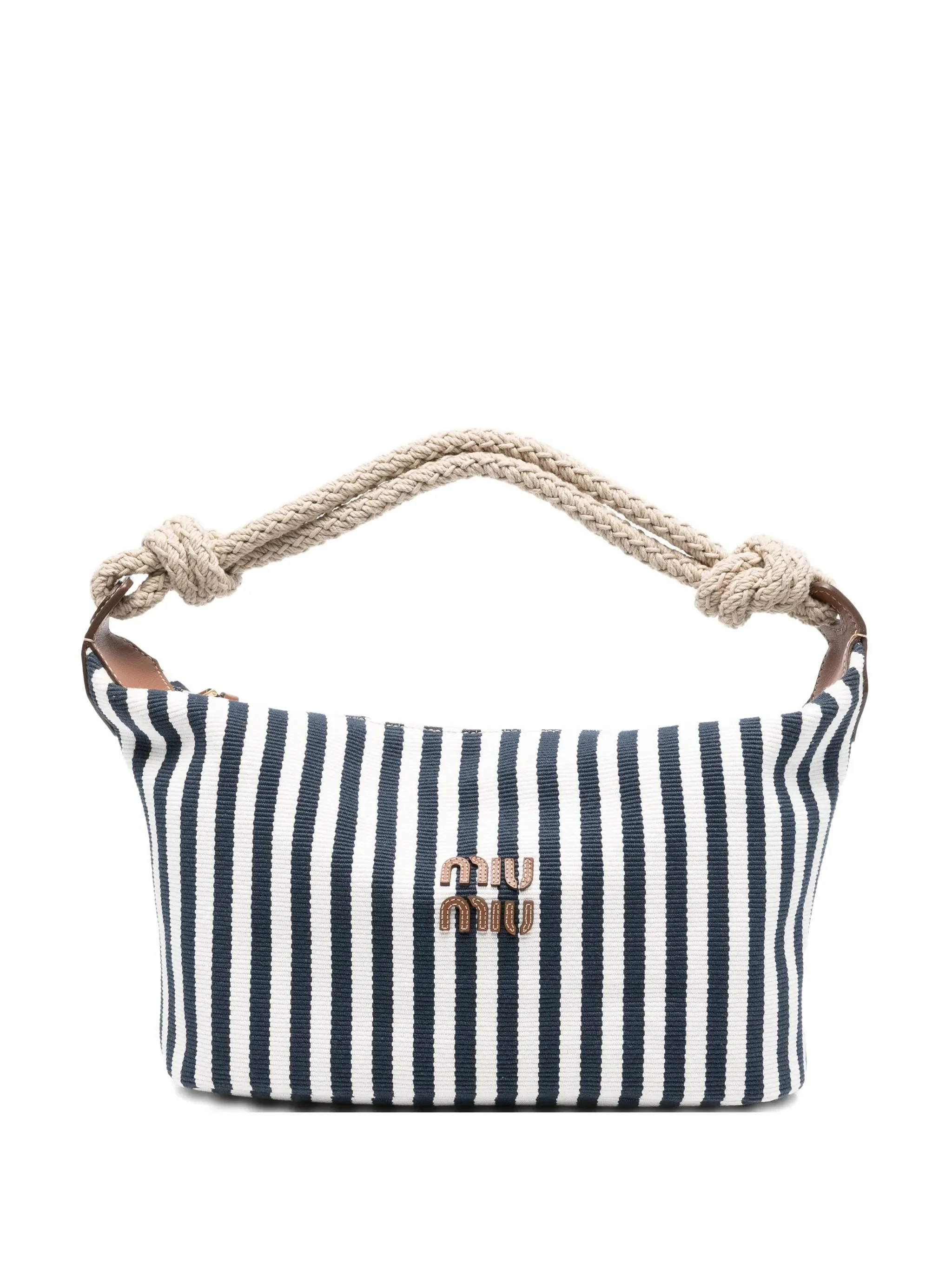 Miu Miu Striped Rope-handle Tote Bag - 1