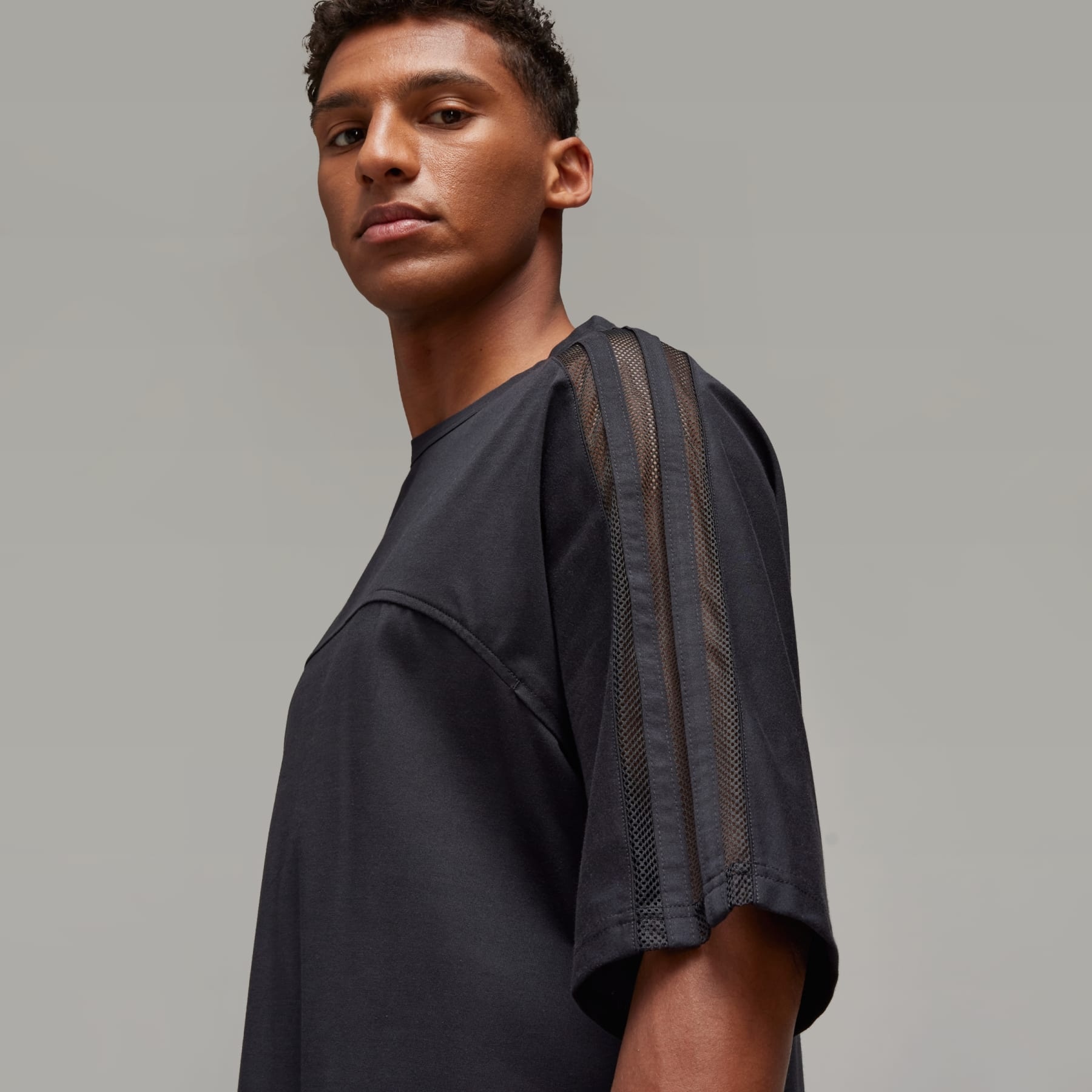 Y-3 Mesh 3-Stripes Short Sleeve Tee - 7
