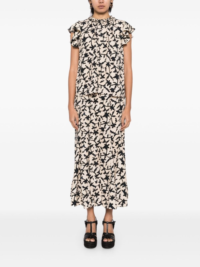 ULLA JOHNSON graphic-print A-line skirt outlook
