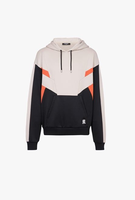 Ivory, black and dark orange cotton sweatshirt - 1