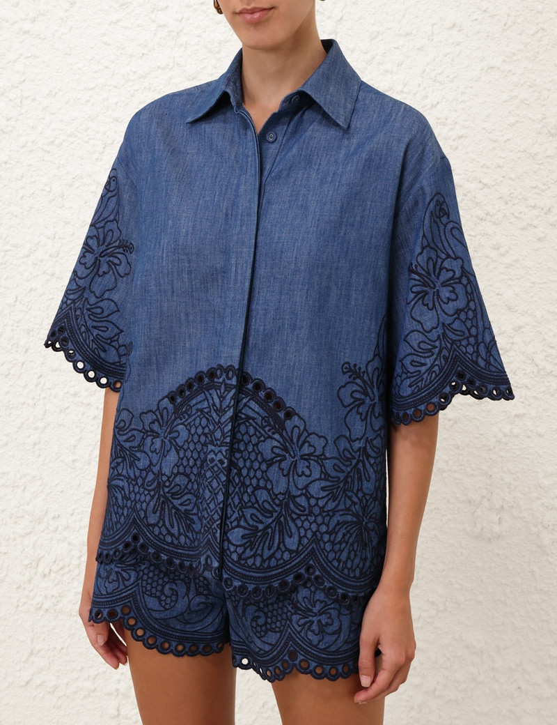Zimmermann COCO EMBROIDERED DENIM SHIRT outlook