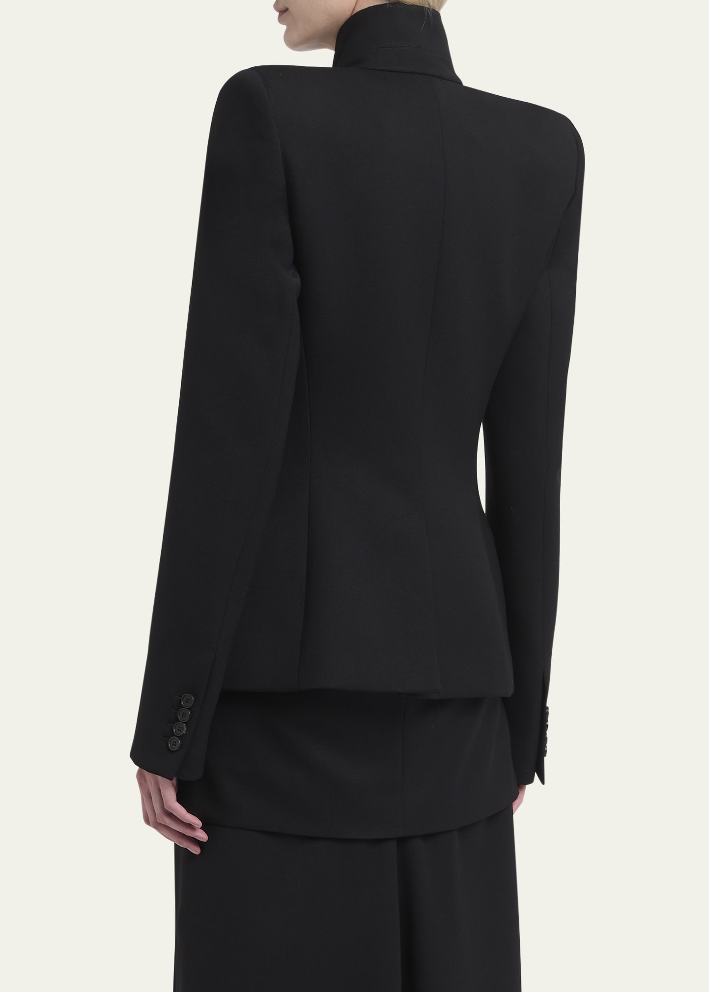 Structured Fitted Wool Blazer - 3