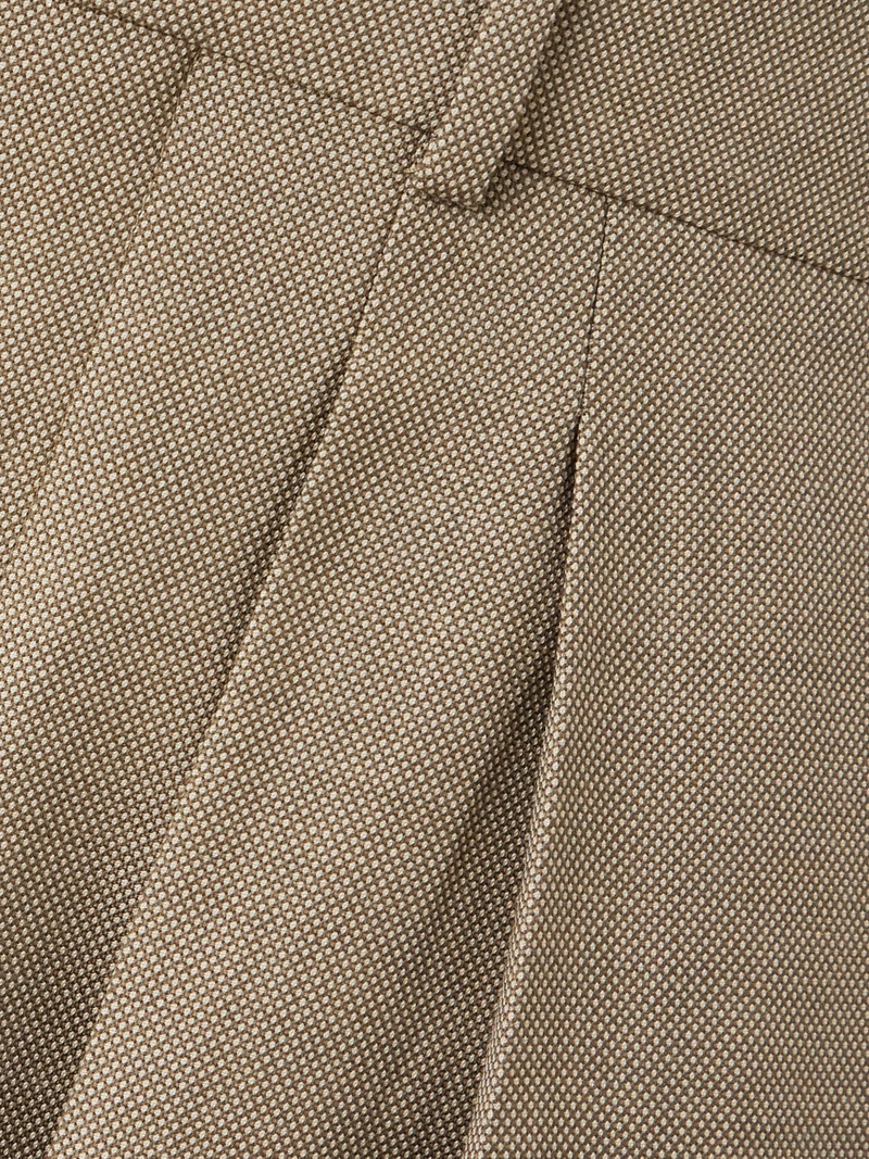Pleated wool-canvas wide-leg pants Beige 6
