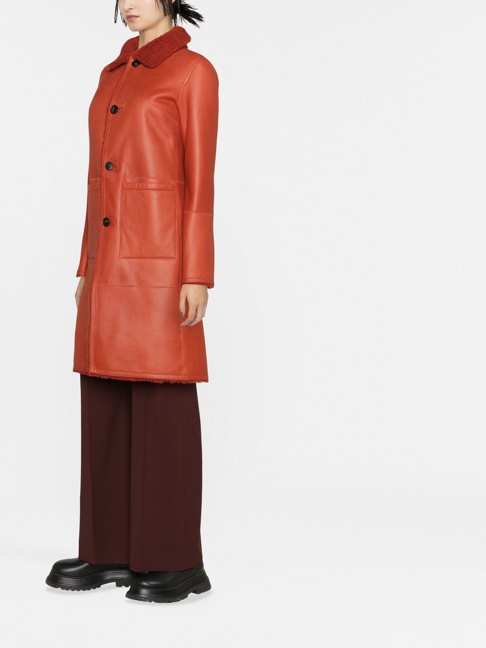 reversible lambskin coat - 3