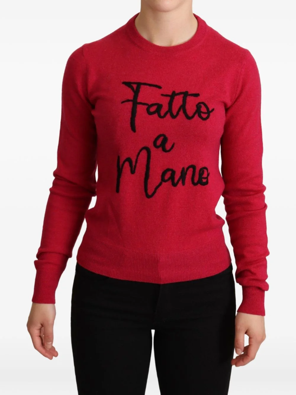 embroidered-detail sweater - 1