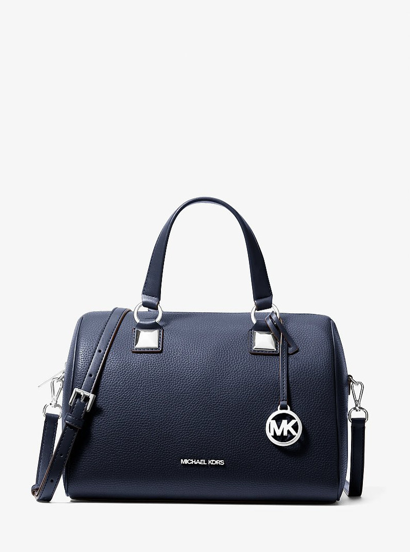 Grayson Medium Pebbled Leather Duffel Crossbody Bag 1