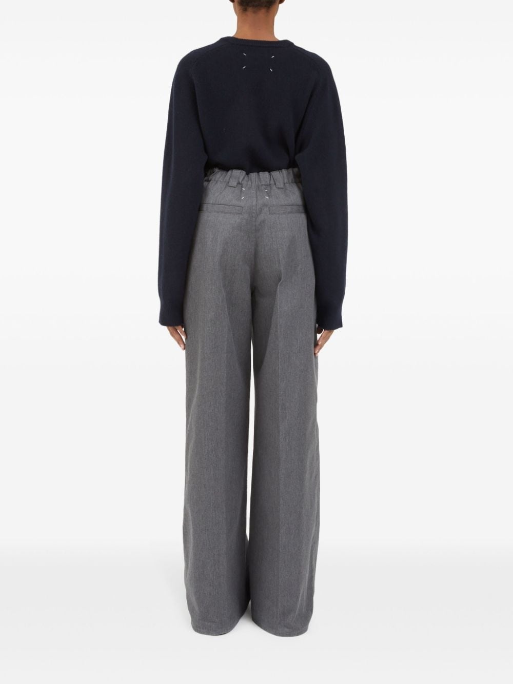 pleat-detailed twill trousers - 4
