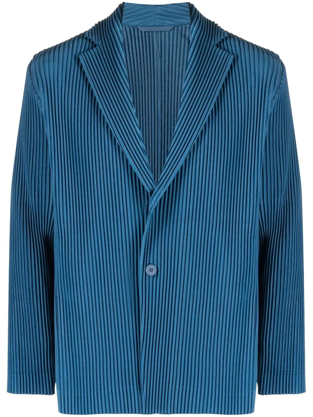 plissé single-breasted blazer - 1