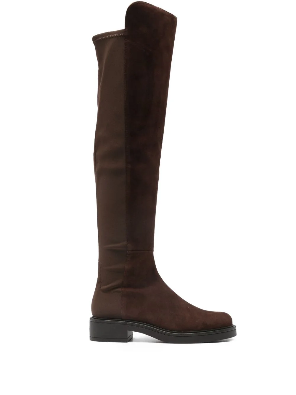 suede stretch-knit boots - 1