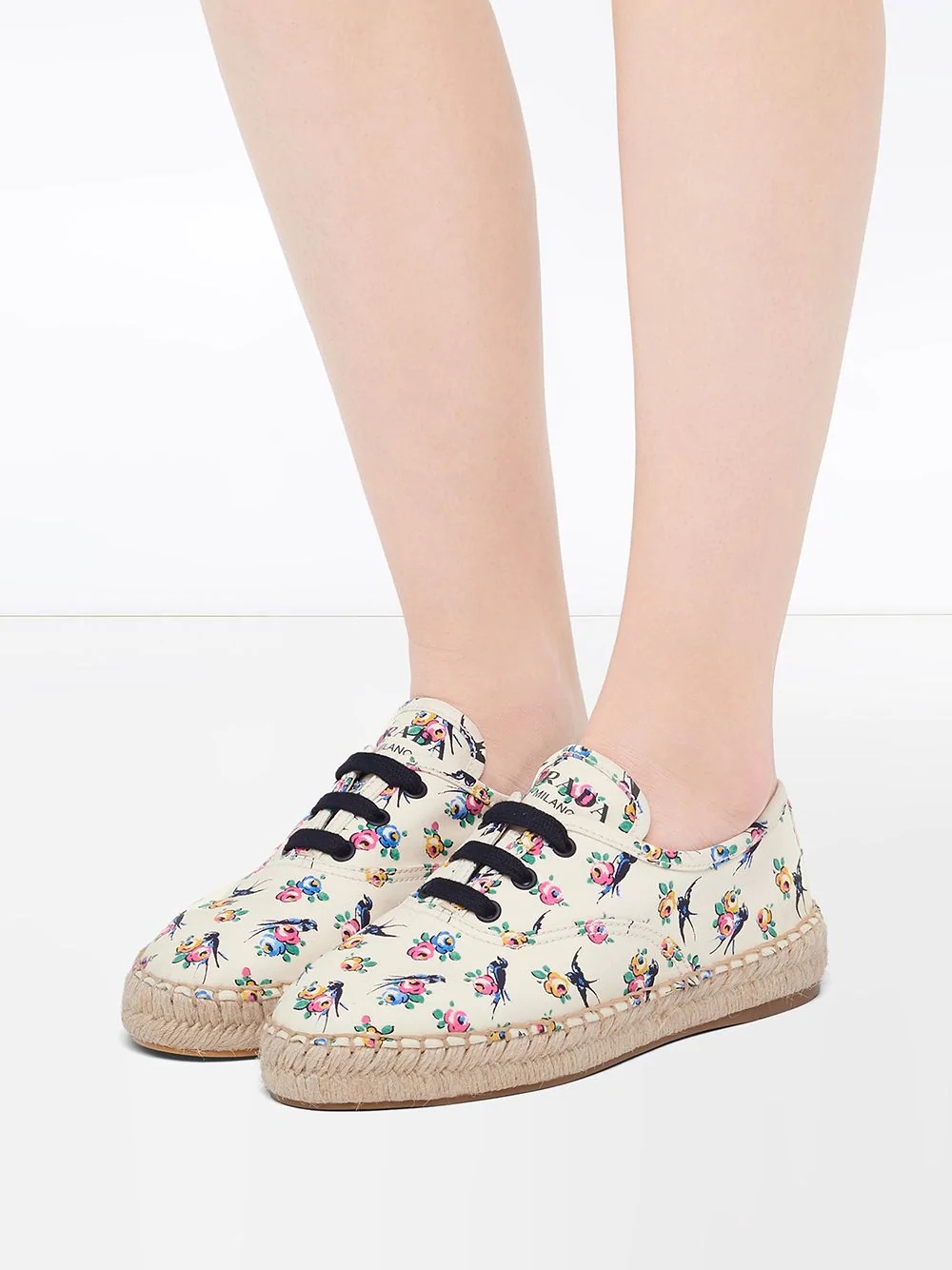 gabardine floral espadrilles - 5