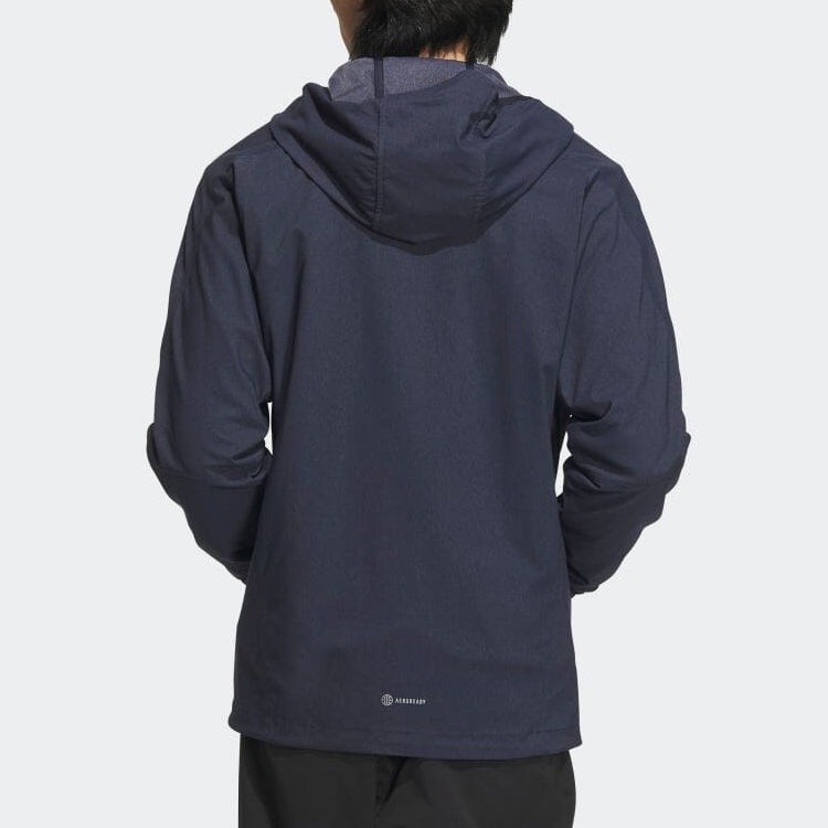 adidas Denim Look Regular Fit Stretch Woven Hooded Track Top 'Blue' IA9389 - 3