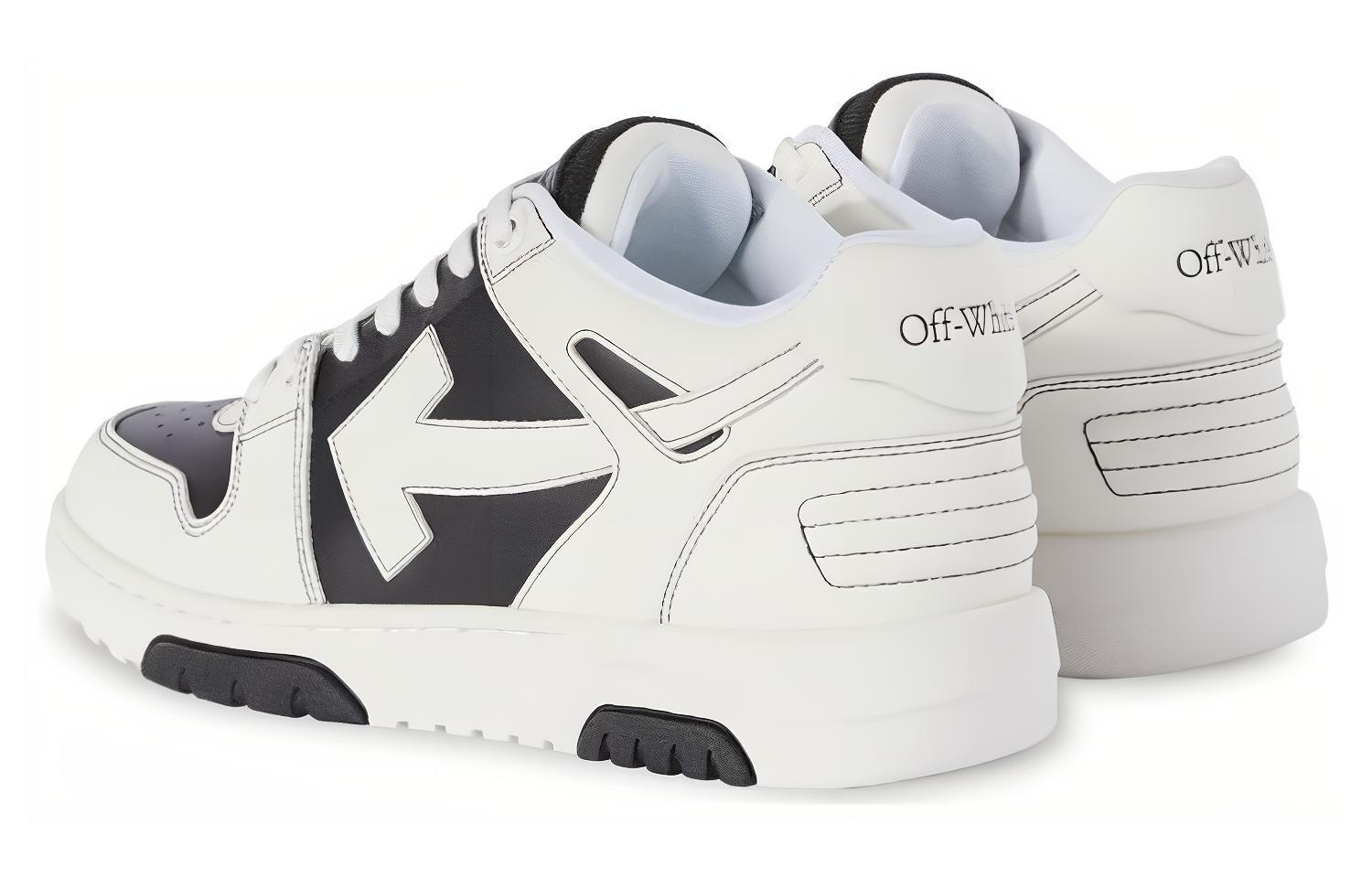 Off-White Out Of Office OOO Low Tops 'Black White' OMIA189S24LEA0041001 - 4