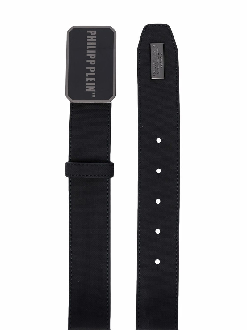 PHILIPP PLEIN logo-plaque leather belt outlook