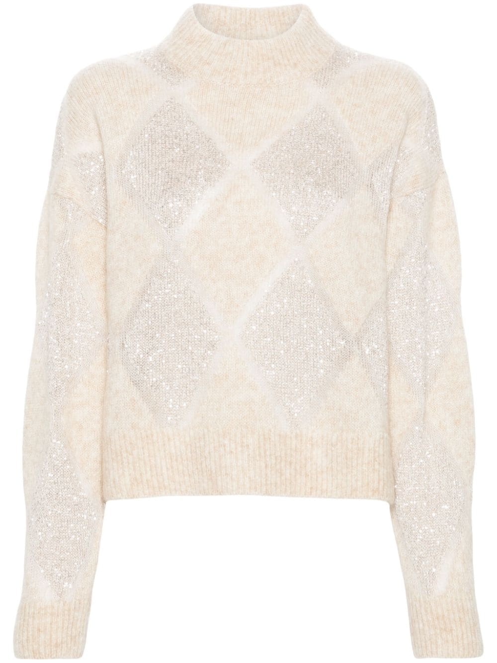 sequined high-neck jumper - 1