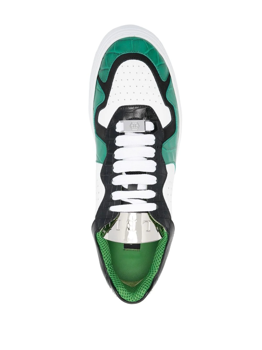 colour-block low-top sneakers - 4