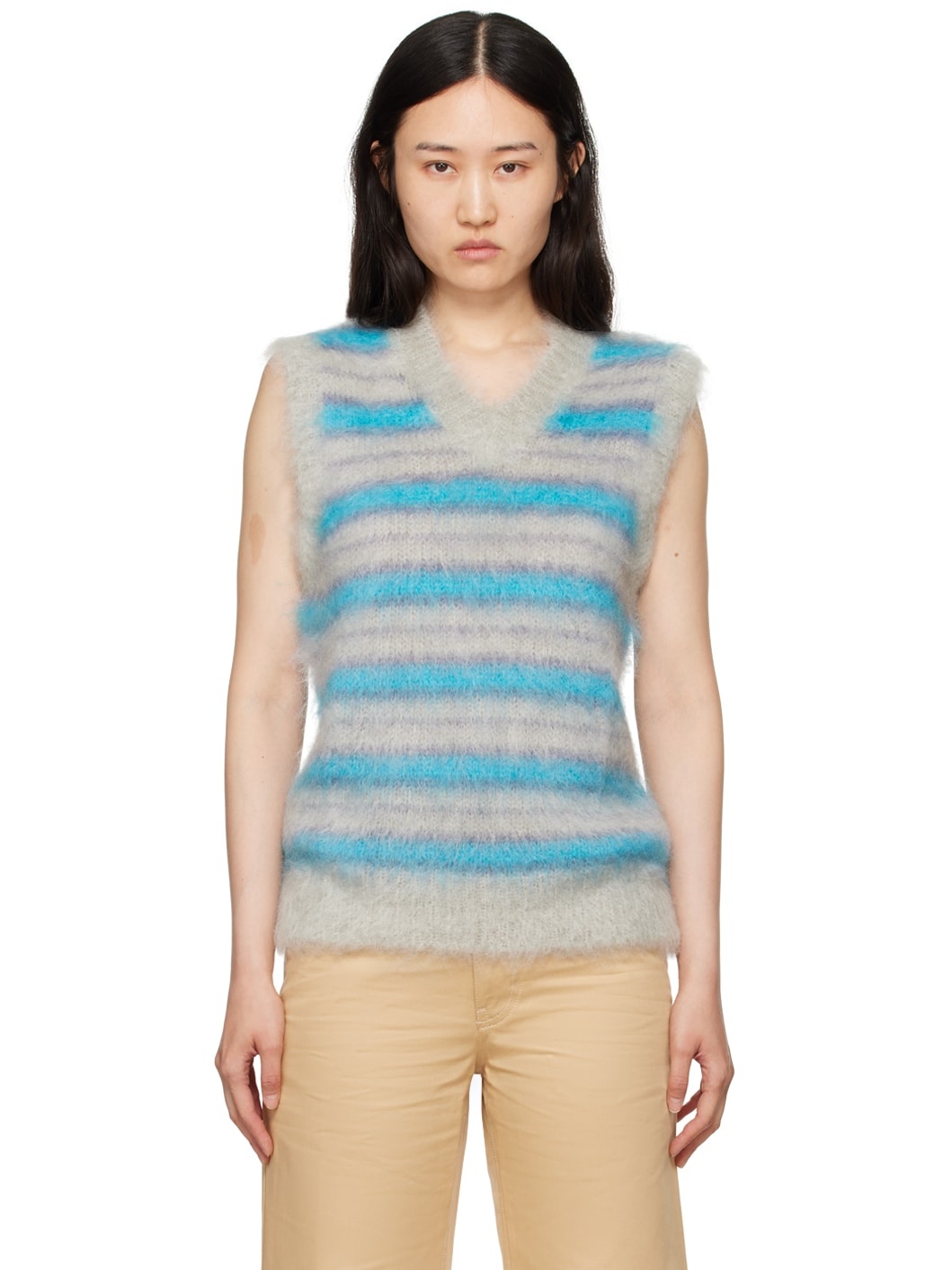 Gray & Blue Iconic Vest - 1