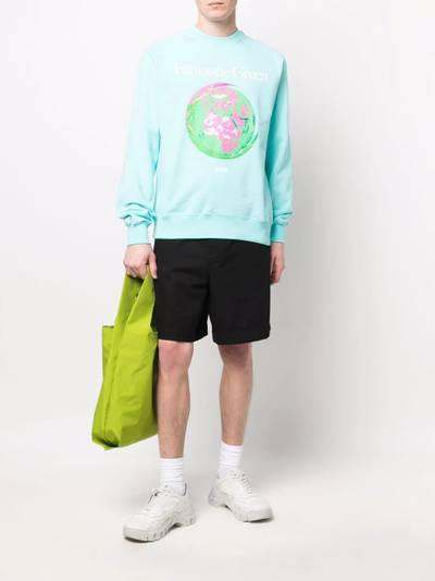 MSGM graphic-print organic-cotton sweatshirt outlook