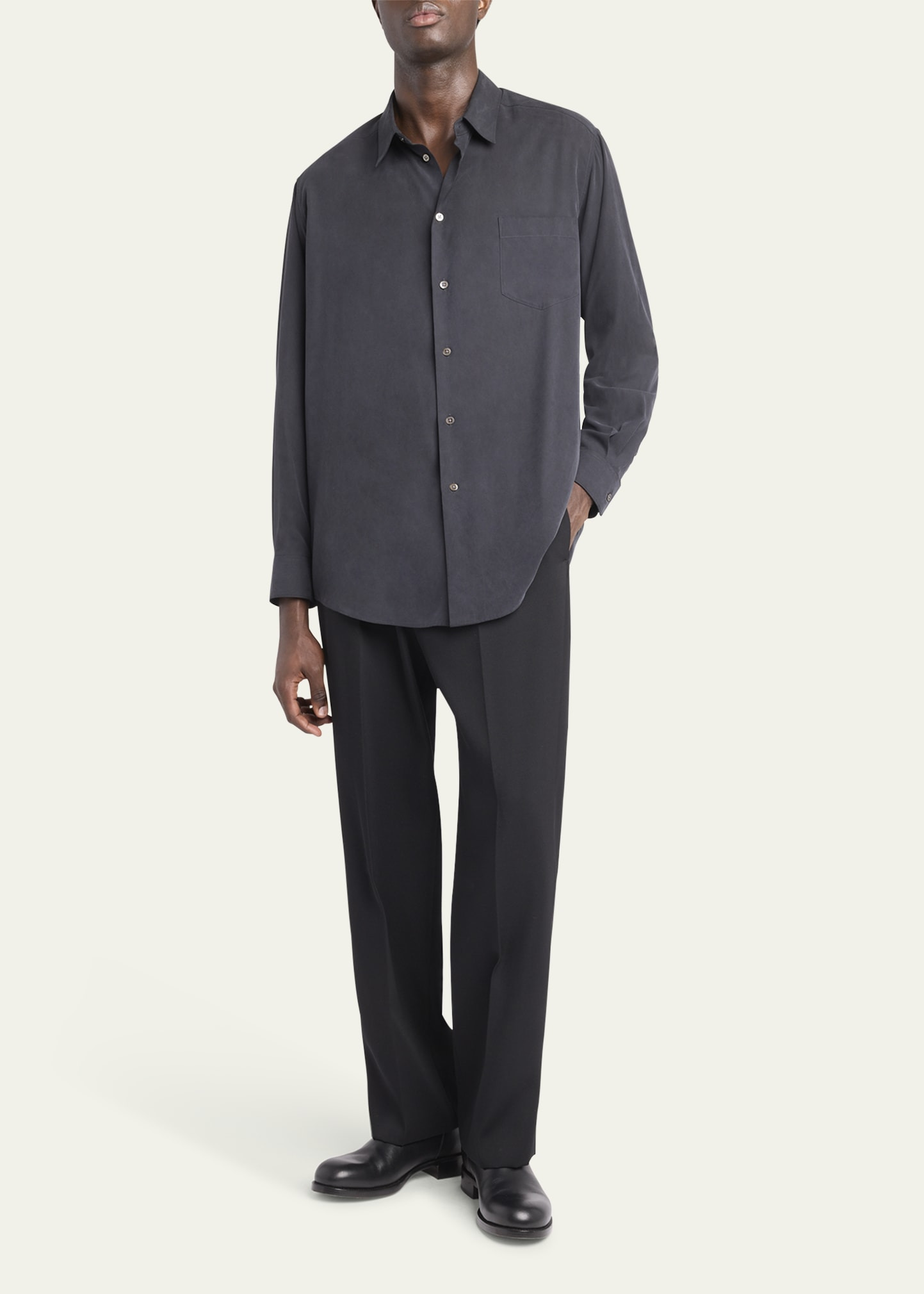 Men's Briar Washed Silk Pocket Button-Down Shirt - 2