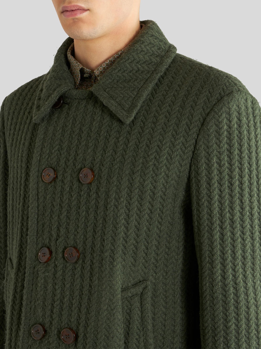 DOUBLE-BREASTED SPORTSWEAR JACKET WITH HERRINGBONE PATTERN - 3