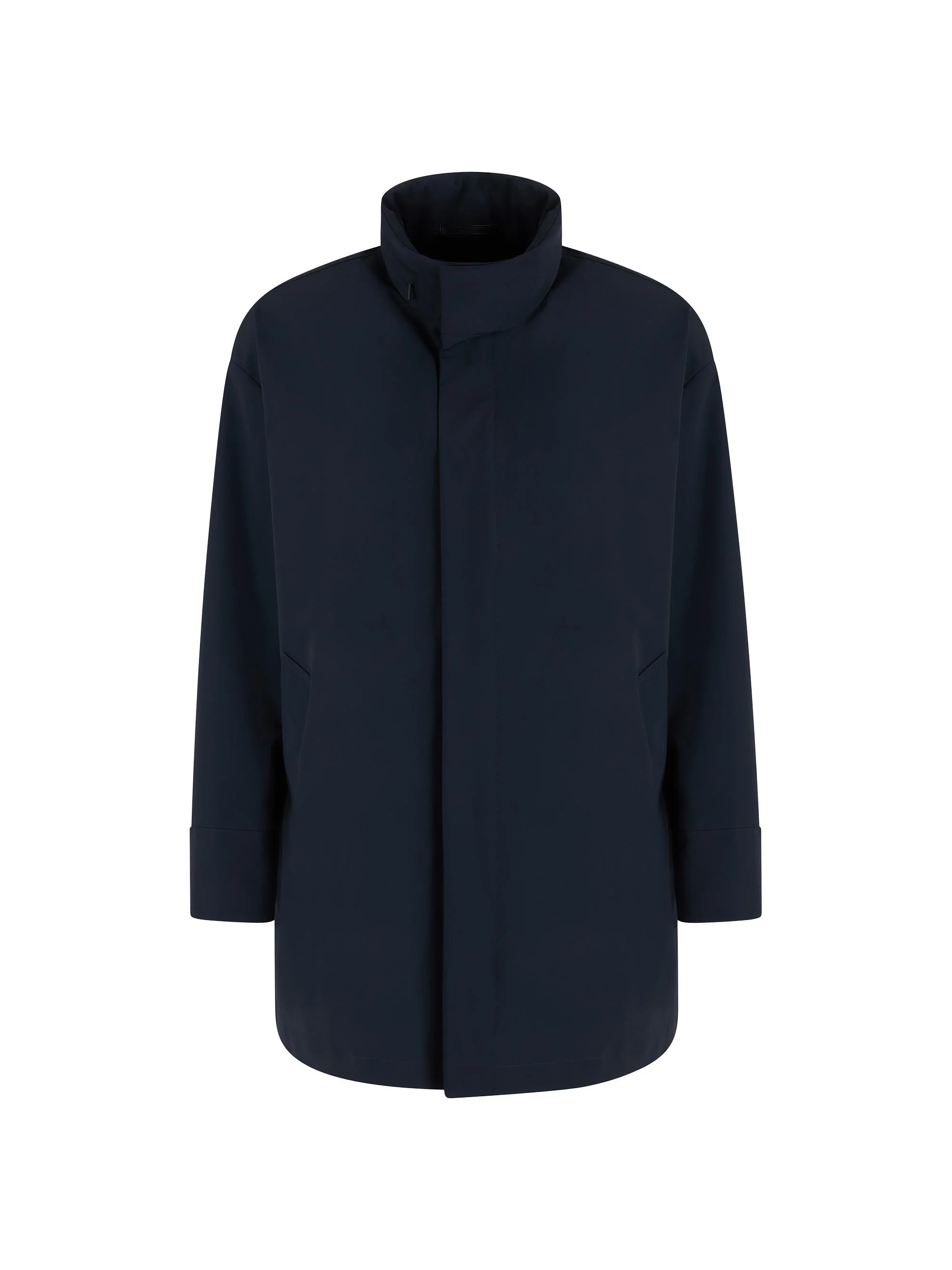 Men's Caban Nylon-Blend Coat - Dark Navy - 1