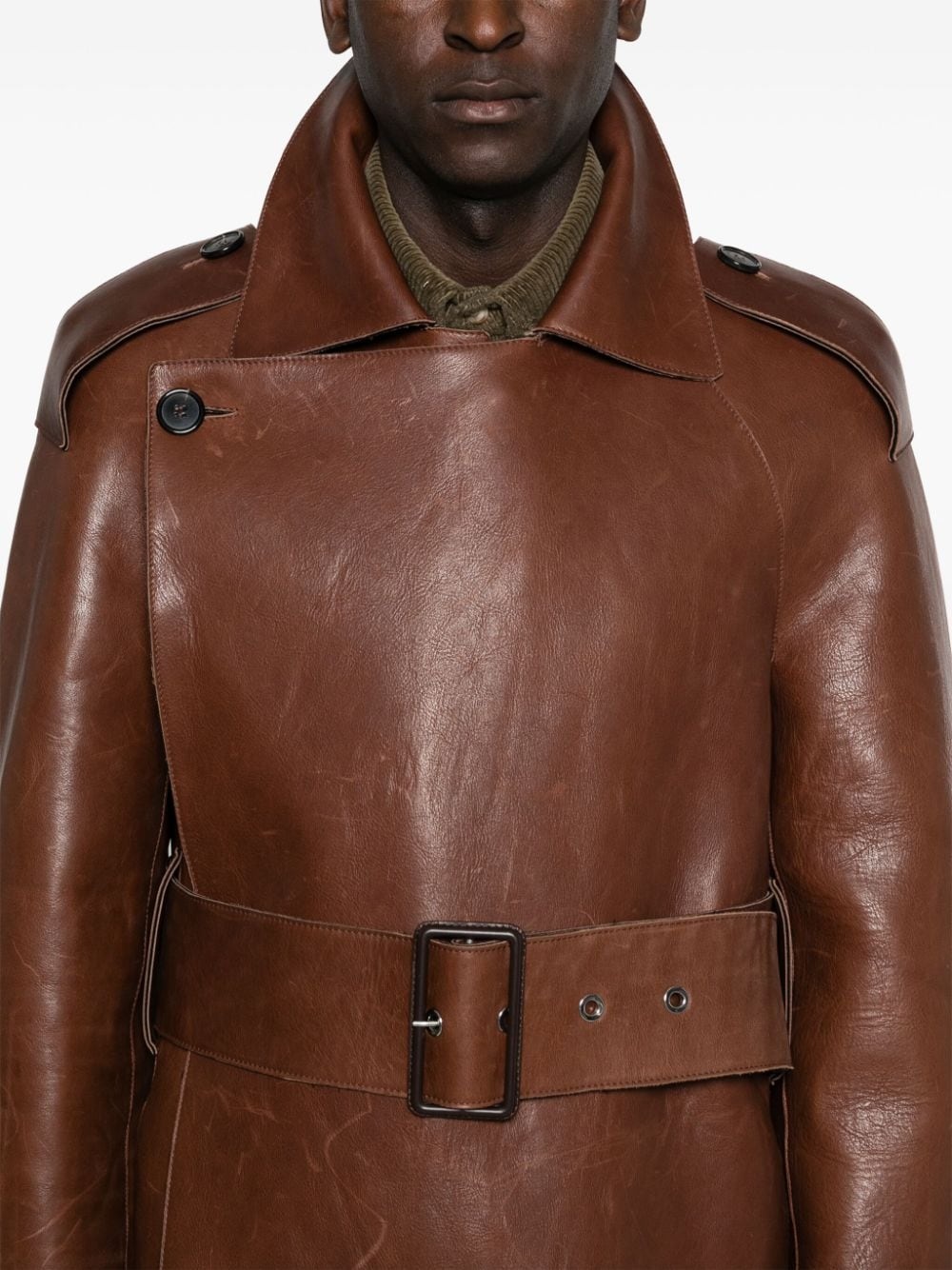 leather trench coat - 5