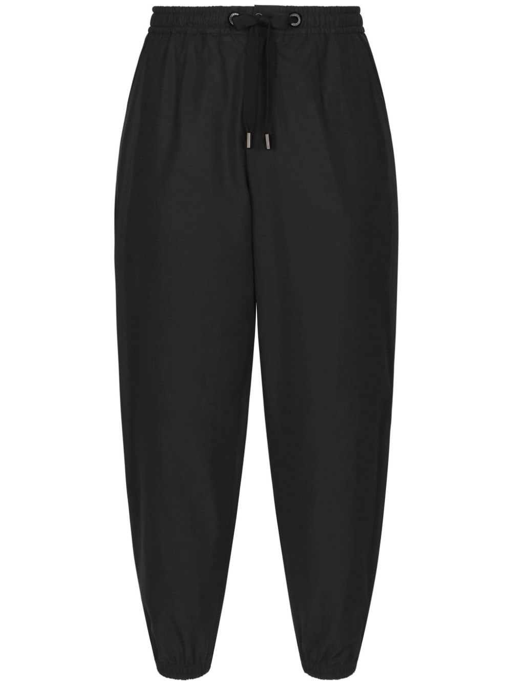 drawstring-waist cotton track pants - 1