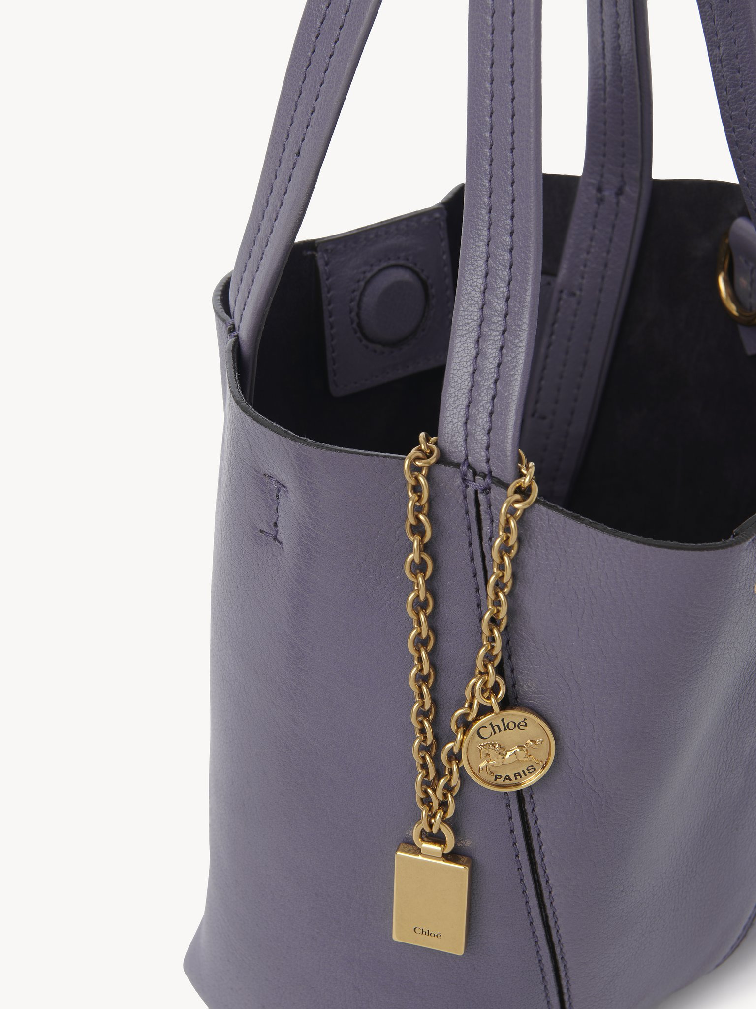 SMALL CHLOÉ SPIN TOTE BAG IN GRAINED LEATHER - 6